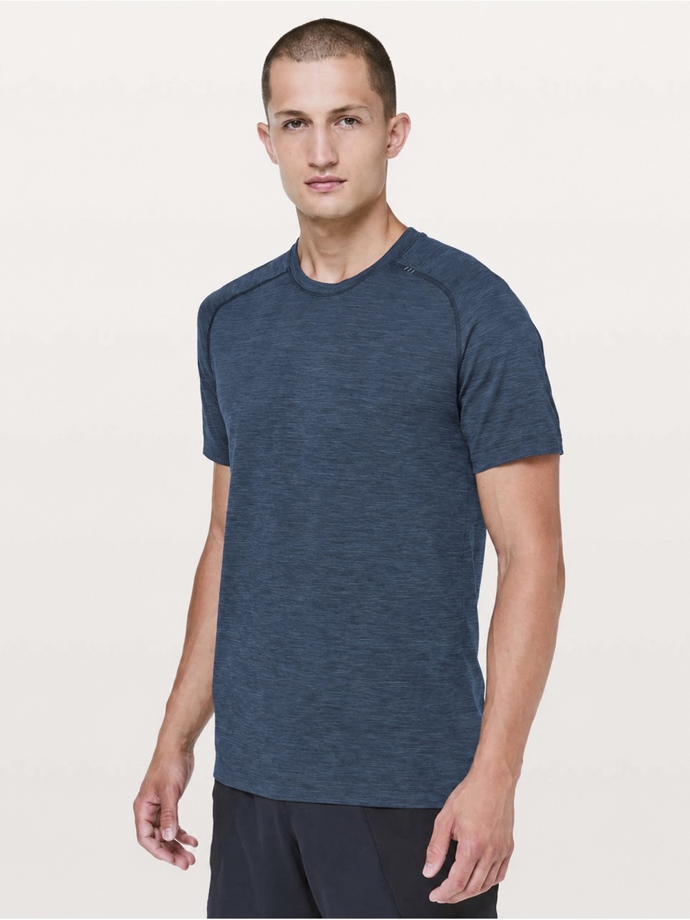Lululemon Metal Vent Tech Short Sleeve Shirt Navy Blue Medium Mesh Athleisure